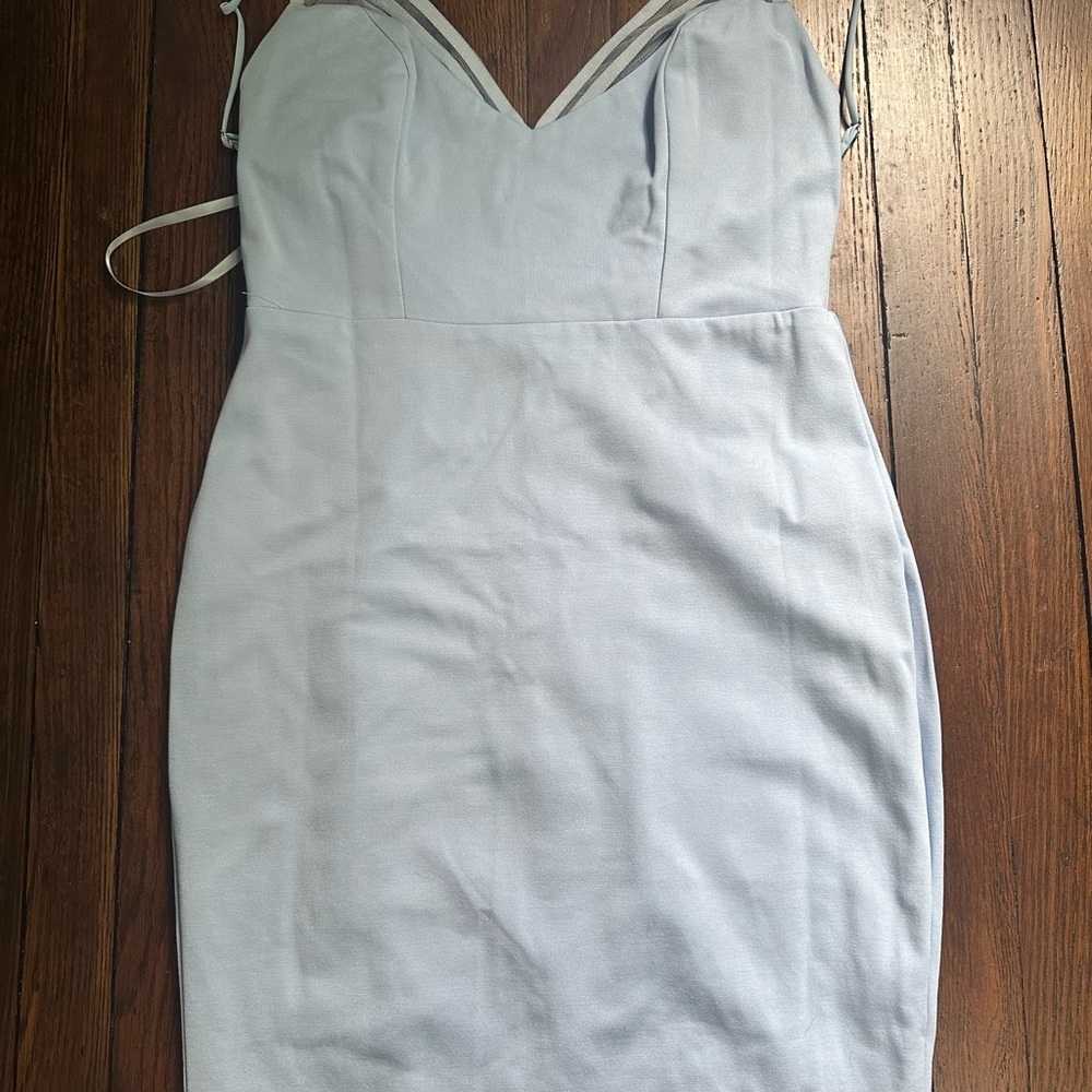 Hello Molly Elegant Light Blue Sleeveless Dress